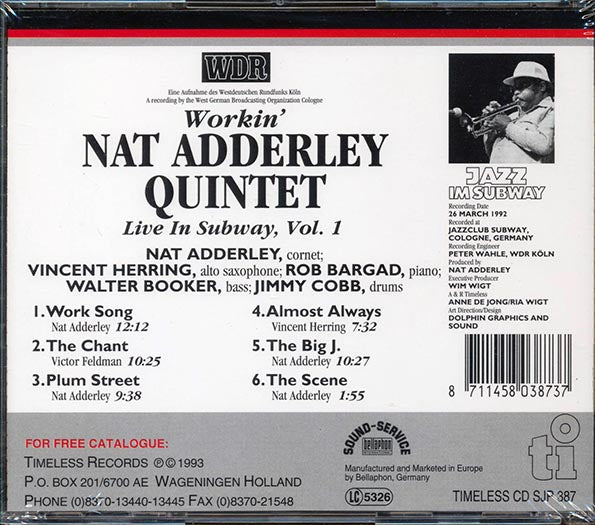 Nat Adderley Quintet Featuring Vincent Herring - Workin' (CD)
