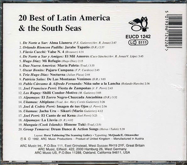 De Norte A Sur, Mariachi Azteca, Hugo Diaz, Etc. - 20 Best Of Latin America & The South Seas (CD)