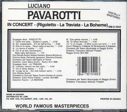 Luciano Pavarotti - In Concert: Rigoletto La Traviata La Boheme (CD)