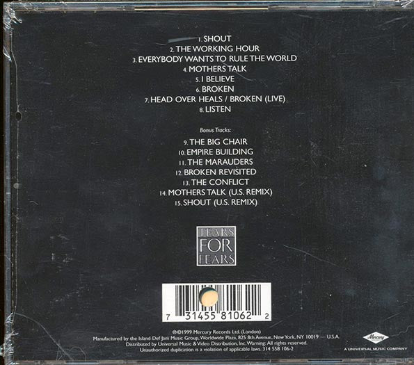 Tears For Fears  - Songs From The Big Chair (CD)