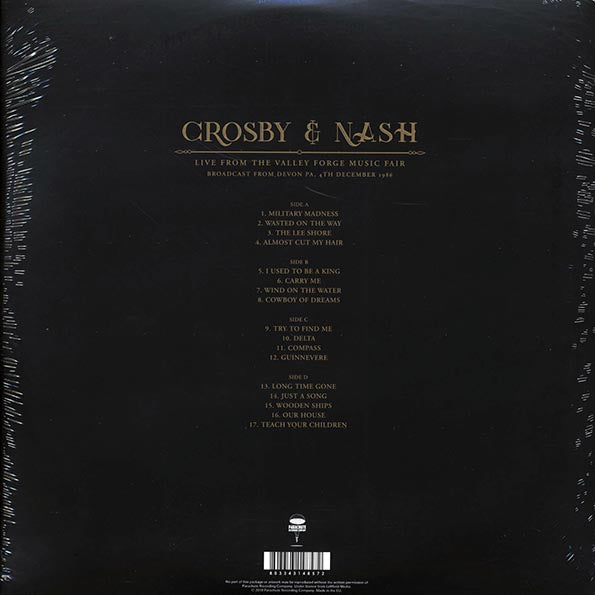 David Crosby, Graham Nash - Live From The Valley Forge Music Fair: Broadcast From Devon, PA, 4th December 1986 (LP) - PureSound Records
