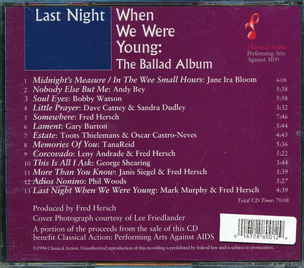 Leny Andrade, Andy Bey, Gary Burton, Toots Thielemans, Etc. - Last Night When We Were Young: The Ballad Album (CD)