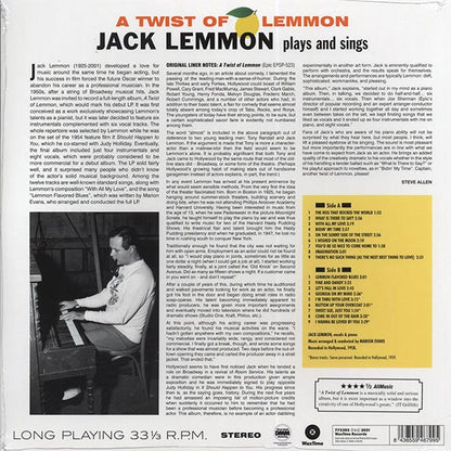 Jack Lemmon - A Twist Of Lemmon: Jack Lemmon Sings And Plays (+6 bonus tracks) (ltd. ed.) (LP) - PureSound Records