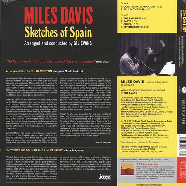 Miles Davis - Sketches Of Spain (+bonus track) (ltd. ed.) (180g) (LP) - PureSound Records