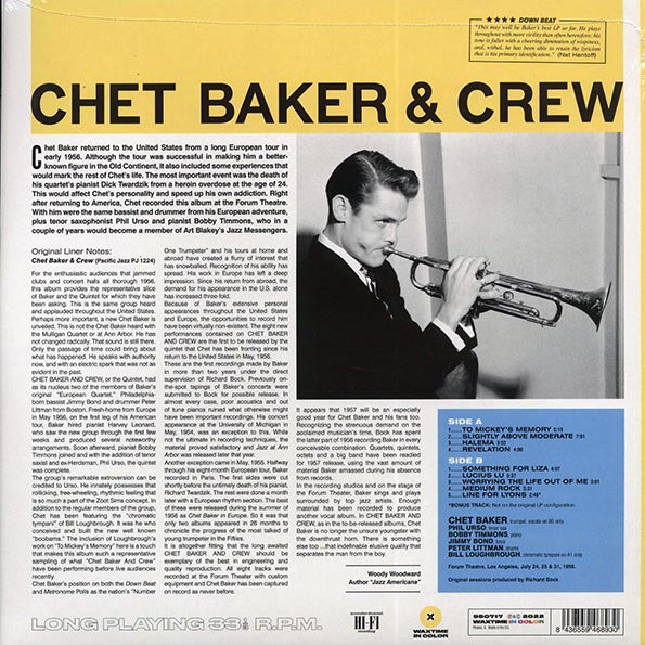 Chet Baker - Chet Baker & Crew (+bonus track) (ltd. ed.) (180g) (LP) - PureSound Records