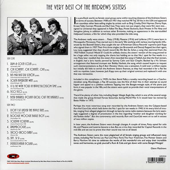 The Andrews Sisters - The Very Best Of The Andrews Sisters (LP)