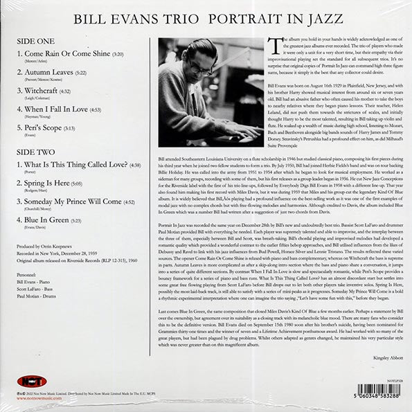 Bill Evans Trio - Portrait In Jazz (LP) - PureSound Records