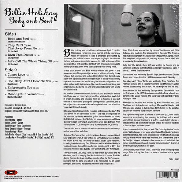 Billie Holiday - Body And Soul (180g) (LP) - PureSound Records