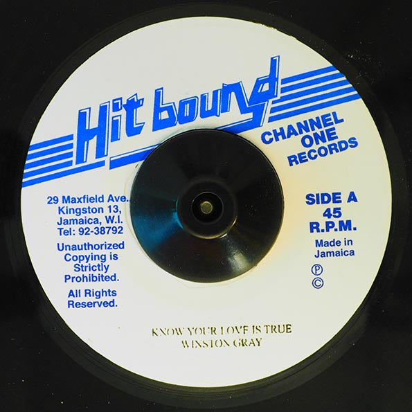 Winston Gray - Know Your Love Is True  /  The Roots Radics - Version (7")