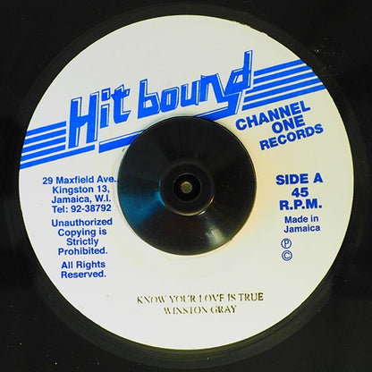 Winston Gray - Know Your Love Is True  /  The Roots Radics - Version (7")