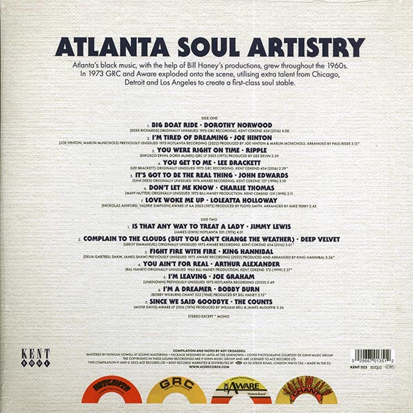 Loleatta Halloway, John Edwards, King Hannibal, Etc. - Atlanta Soul Artistry 1965-1975 (LP)