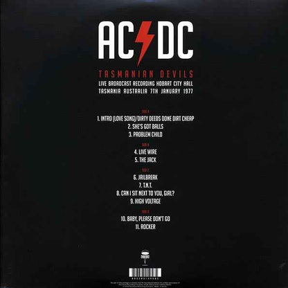 AC/DC - Tasmanian Devils: Live Broadcast Recording, Hobart City Hall, Tasmania, Australia, 7th January 1977 (2xLP) - PureSound Records