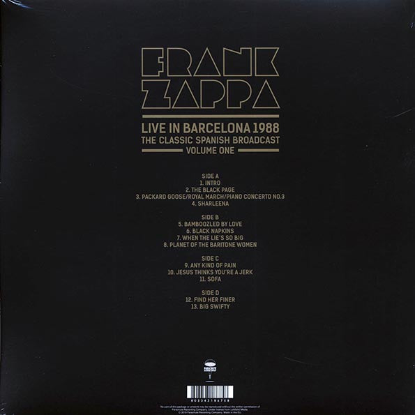 Frank Zappa - Live In Barcelona 1988 Volume 1: The Classic Spanish Broadcast (2xLP) (LP) - PureSound Records