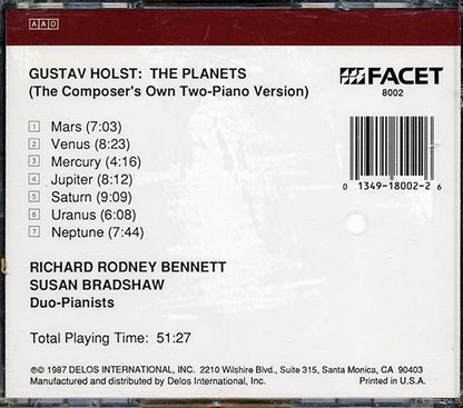 Gustav Holst, Richard Rodney Bennett, Susan Bradshaw - Gustav Holst The Planets; The Composer's Own Two Piano Version (CD)