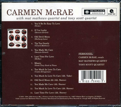 Carmen McRae, Mat Mathews Quartet, Tony Scott Quartet - Carmen McRae (CD)