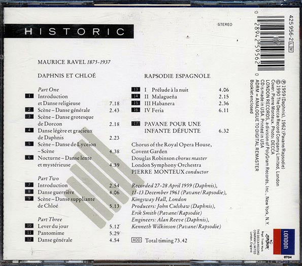Ravel, Monteux, London Symphony Orchestra - Daphnis Et Chloe (CD)