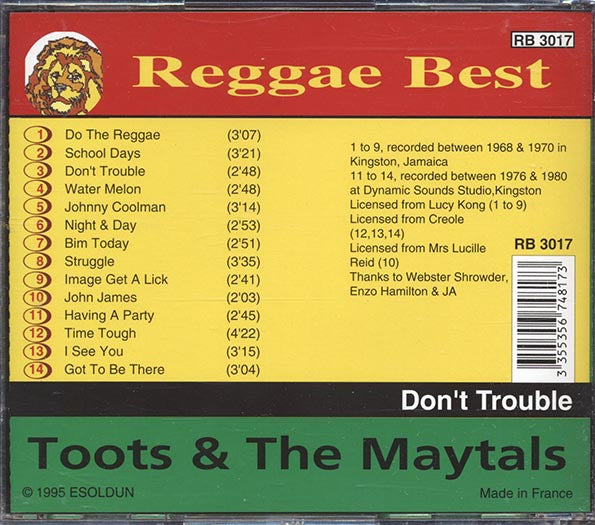 Toots & The Maytals - Don't Trouble: Reggae Best (CD)