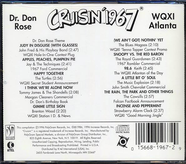 The Turtles, Jay & The Techniques, The Blue Magoos, Etc. - Cruisin' 1967 (CD)