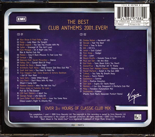 Kylie Minogue, Moloko, Sonique, Etc. - The Best Club Anthems 2001 Ever (41 tracks) (CD)