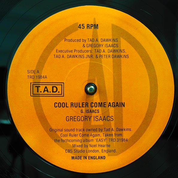 Gregory Isaacs - Cool Ruler Come Again (Extended Mix)  /  Roots Radics - Tad's Come Again (12")