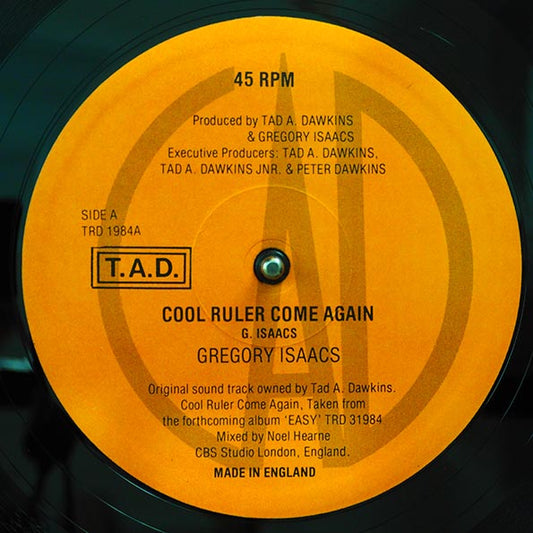 Gregory Isaacs - Cool Ruler Come Again (Extended Mix)  /  Roots Radics - Tad's Come Again (12")