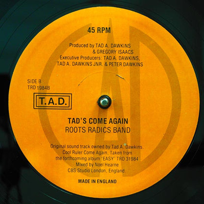 Gregory Isaacs - Cool Ruler Come Again (Extended Mix)  /  Roots Radics - Tad's Come Again (12")