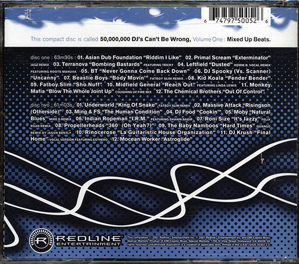 Asian Dub Foundation, Primal Scream, The Beastie Boys, Etc. - 50,000 DJs Can't Be Wrong Volume 1: Mixed Up Beats (24 tracks) (CD)