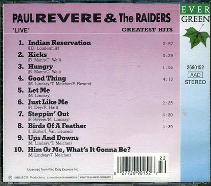 Paul Revere & The Raiders - Greatest Hits: Live (CD)