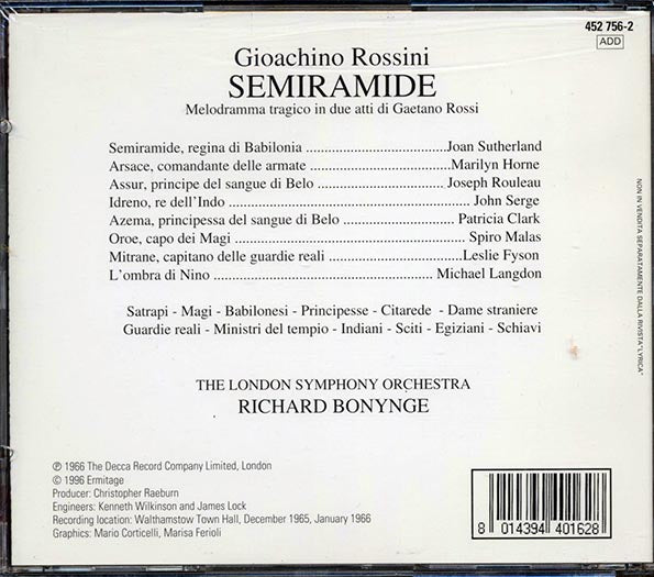 Rossini, Sutherland, Horne, Serge, Rouleau, Malas - Semiramide: Atto II (CD)