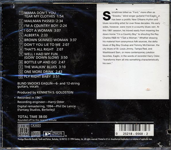 Blind Snooks Eaglin - That's All Right (CD)