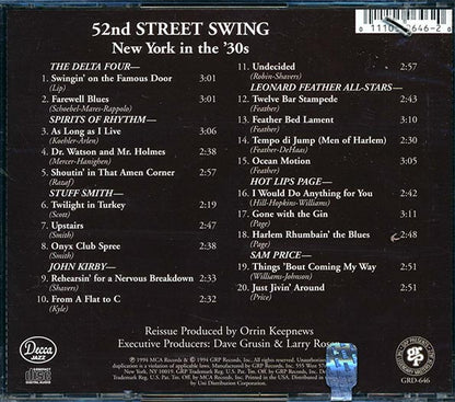 Hot Lips Page, The Delta Four, Spirits Of Rhythm, Stuff Smith, Etc. - 52nd Street Swing: New York In The 30's (CD)