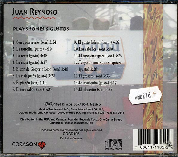 Juan Reynoso - Paganini Of The Mexican Hot Lands (CD)