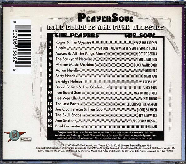 Aaron Neville, Eldridge Holmes, Pee Wee Ellis, Etc. - Player Soul: Rare Grooves And Funk Classics (CD)