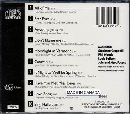 Stephane Grappelli, Phil Woods, Louis Bellson - Recorded September 22, 1987 (CD)
