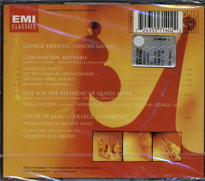Handel, Choir Of King's College Cambridge, The Academy Of Ancient Music, Stephen Cleobury - Coronation Anthems (CD)