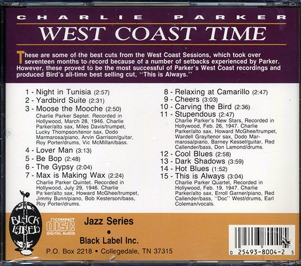 Charlie Parker - West Coast Time (CD)