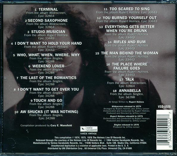 Rupert Holmes - The Epoch Collection (CD)