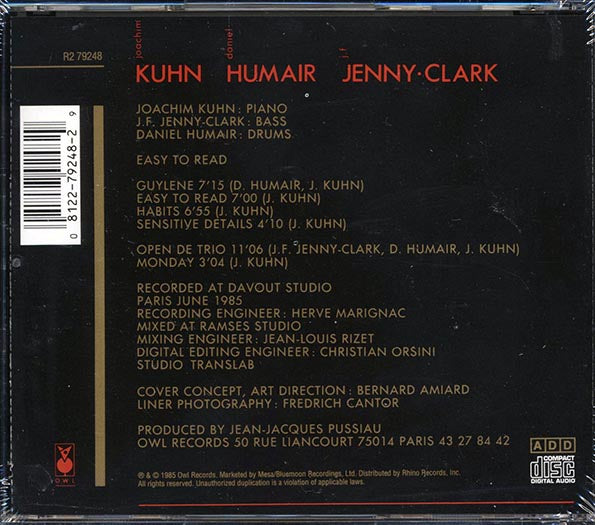 Joachim Kuhn, Daniel Humair, JF Jenny-Clark - Easy To Read (CD)