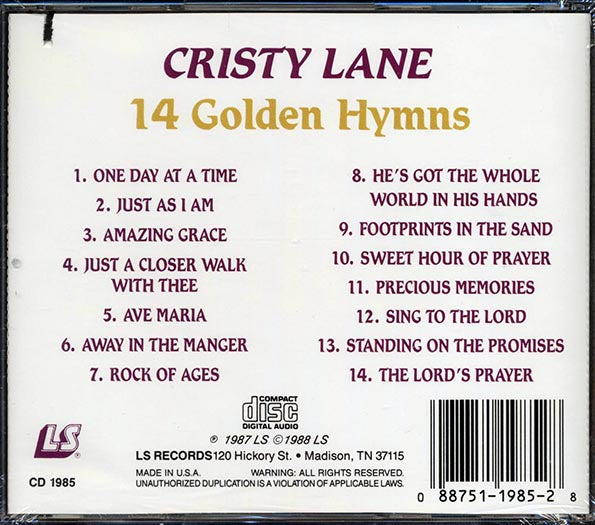Cristy Lane - 14 Golden Hymns (CD)