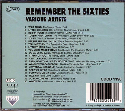 The Troggs, Billy J Kramer, The Four Pennies, Marmalade, Etc. - Remember The Sixties (CD)