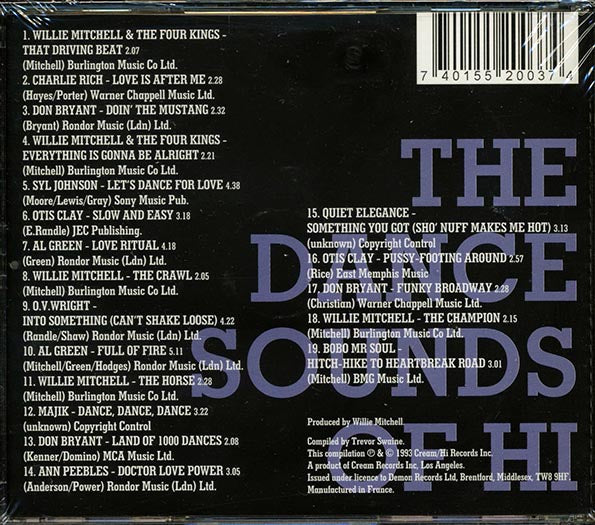 Charlie Rich, Don Bryant, Otis Clay, Al Green, Etc. - The Dance Sounds Of Hi Records (CD)