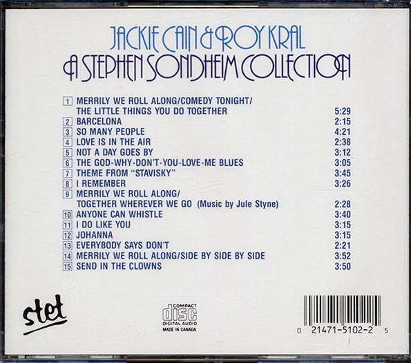 Jackie Cain, Roy Kral - A Stephen Sondheim Collection (CD)