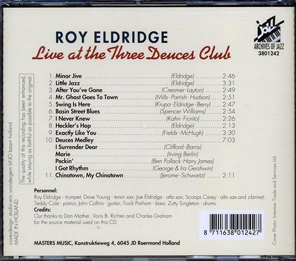 Roy Eldridge - Live At The Three Deuces Club (CD)