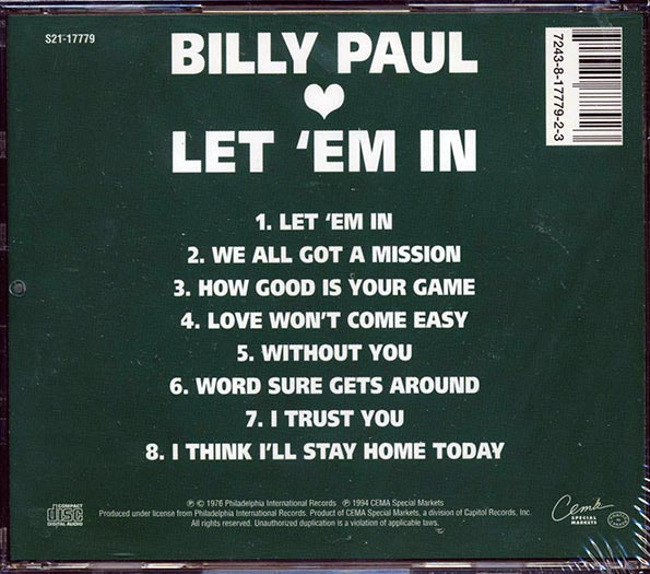 Billy Paul - Let 'Em In (CD)