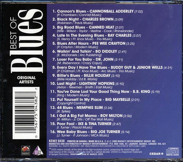 Cannonball Adderley, Charles Brown, Canned Heat, Ray Charles, Etc. - Best Of Blues (CD)
