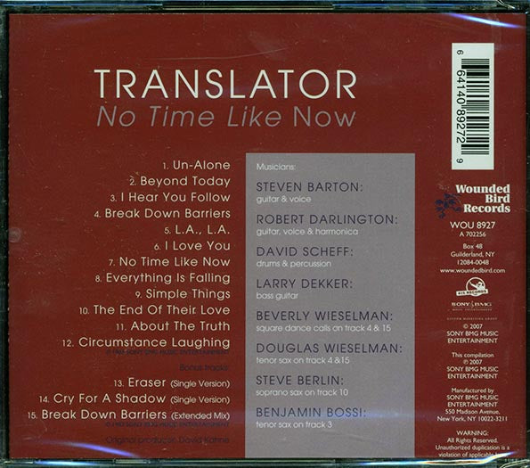 Translator - No Time Like Now (CD)
