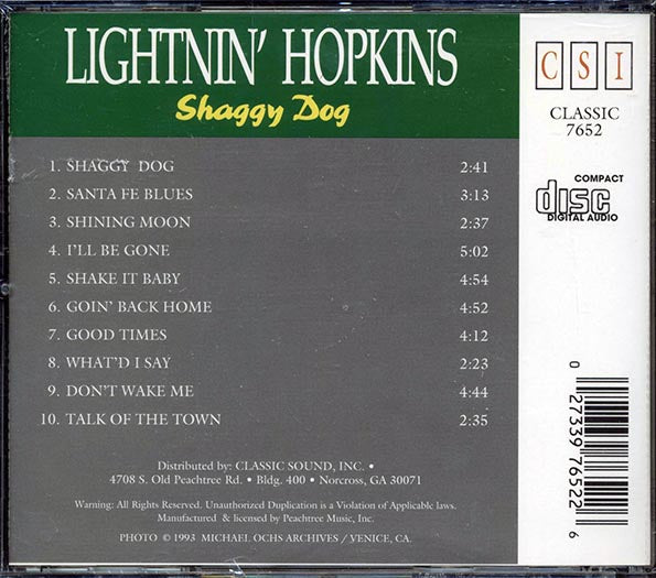 Lightnin' Hopkins - Shaggy Dog (CD)