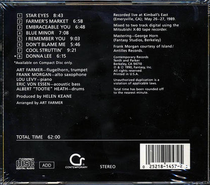 Art Farmer, Frank Morgan, Lou Levy, Eric Von Essen, Albert Heath - Central Avenue Reunion (CD)