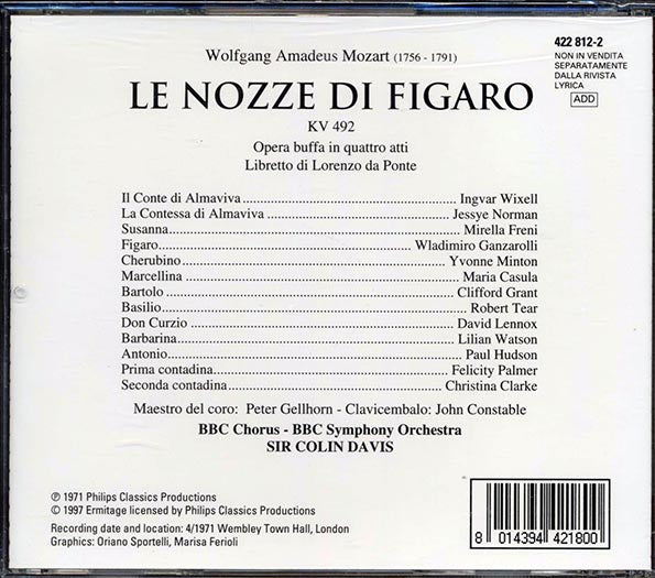 Mozart - Le Nozze Di Figaro (CD)