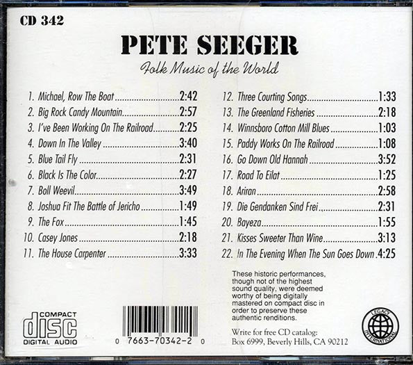 Pete Seeger - Folk Music Of The World (CD)